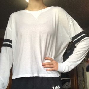 Black and white varsity shirt